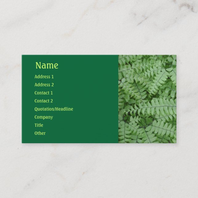 Green Fern Business Card (Front)