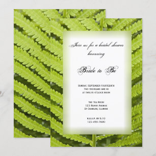 Green Fern Frond Bridal Shower Invitation