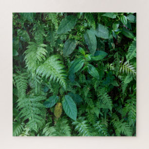 Green Fern Grass Foliage Texture Jigsaw Puzzle