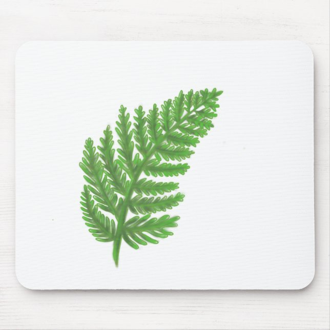 Green Fern, green foliage, botanical pattern Mouse Mat (Front)