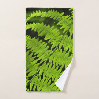 Green fern hand towel