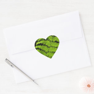 Green fern heart sticker