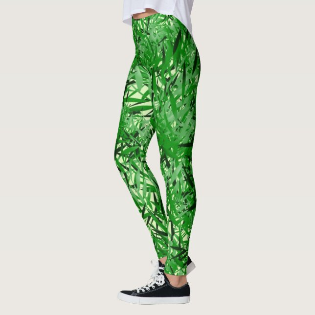 Green Fern Ladies Leggings (Left)