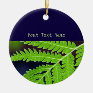 Green Fern Leaf Ceramic Tree Decoration