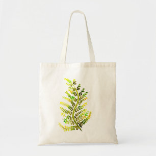 Green fern leaf plant art tote bag