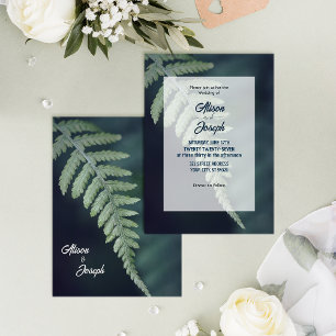 Green fern leaf Wedding Invitation