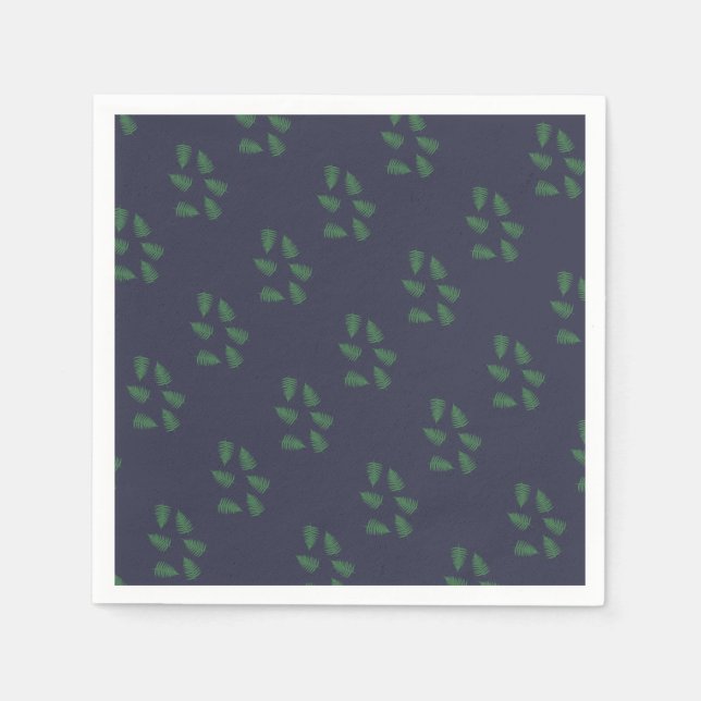 Green Fern Lucky Pattern Paper Napkin (Front)