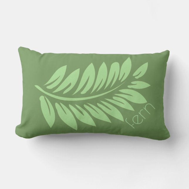 Green Fern Outdoor Pillow (Front)