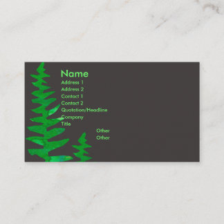Green Fern Professional Watercolor house Plant Business Card