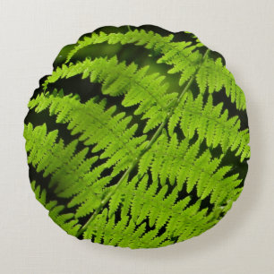 Green fern round cushion