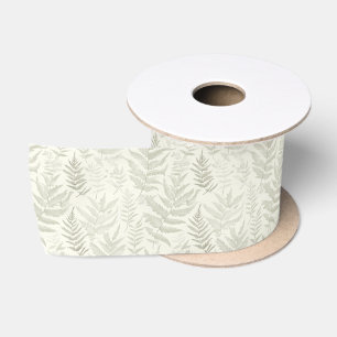 Green fern satin ribbon