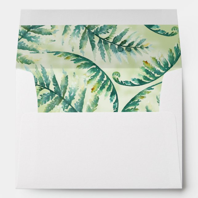 Green Fern Watercolor Envelopes (Back (Bottom))