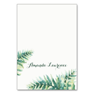Green Fern Watercolor Place Cards