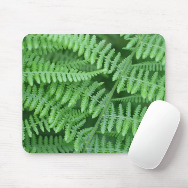 Green Ferns Nature  Mouse Mat (With Mouse)