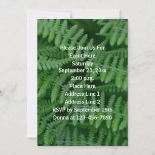 Green Ferns Nature Party Invitation