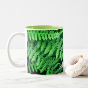 Green Ferns Nature Personalised Two-Tone Coffee Mug
