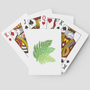 Green Ferns Playing Cards