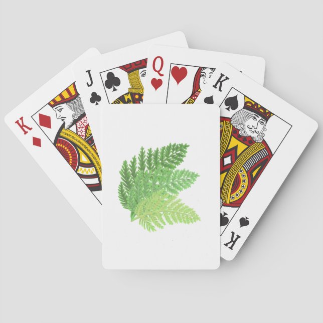 Green Ferns Playing Cards (Back)