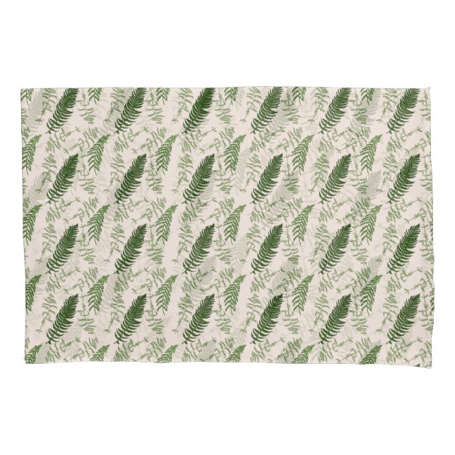 Green ferns repeat surface pattern pillowcase (Front)