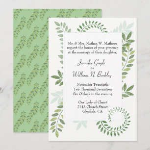 Green Ferns Wedding Invitation