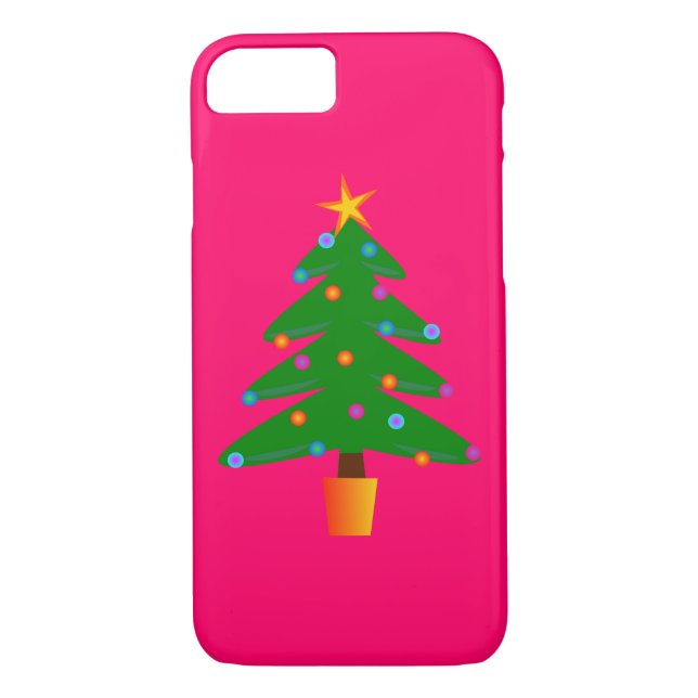 Green Festive Christmas Tree Case-Mate iPhone Case (Back)