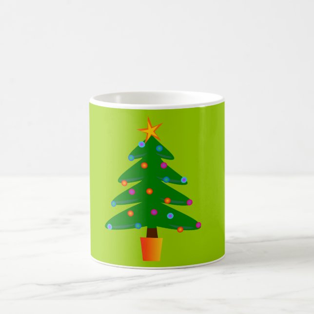 Green Festive Christmas Tree Coffee Mug (Center)