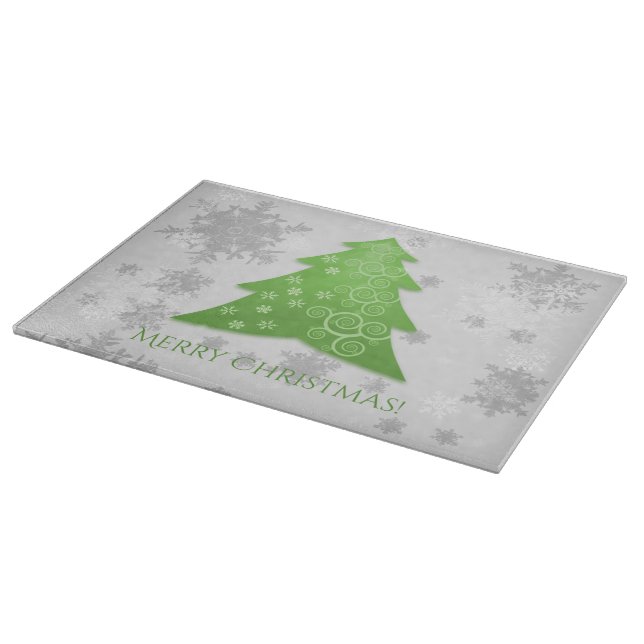 Green Festive Christmas Tree Cutting Board (Corner)
