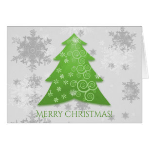 Green Festive Christmas Tree Holiday Greeting Card