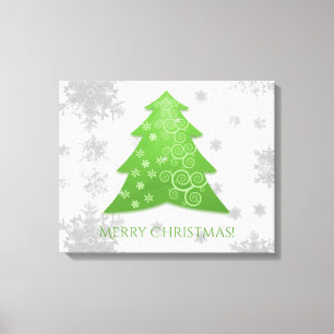 Green Festive Christmas Tree Stretch Canvas Print