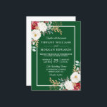 Green Festive Red White Elegant Floral Wedding Invitation<br><div class="desc">Green Festive Red White Elegant Floral Wedding Invitation

Beautiful White and Burgundy Red Roses

Suitable for all seasons</div>