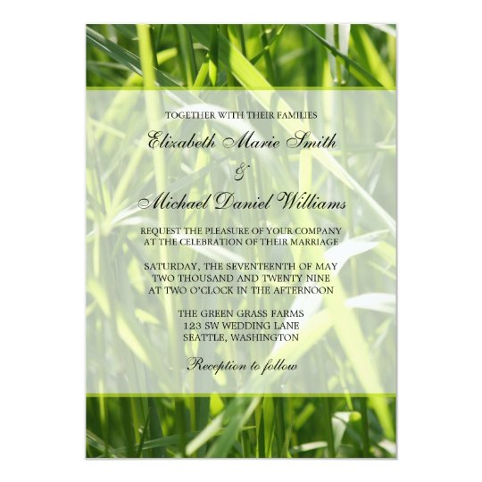 Green Field Grass Outdoor Wedding Card