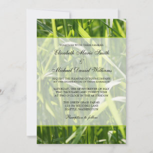 Green Field Grass Outdoor Wedding Invitation