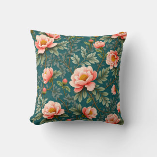 Green field roses cushion
