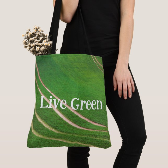 Green fields tote bag (Close Up)