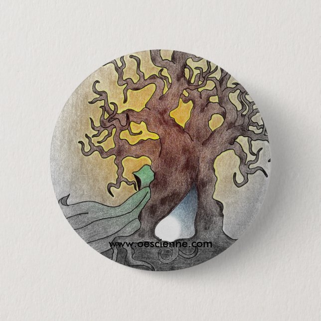 Green Figure 6 Cm Round Badge (Front)