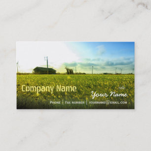 Green Filed Blue Sky White Cloud Nature Farm Business Card