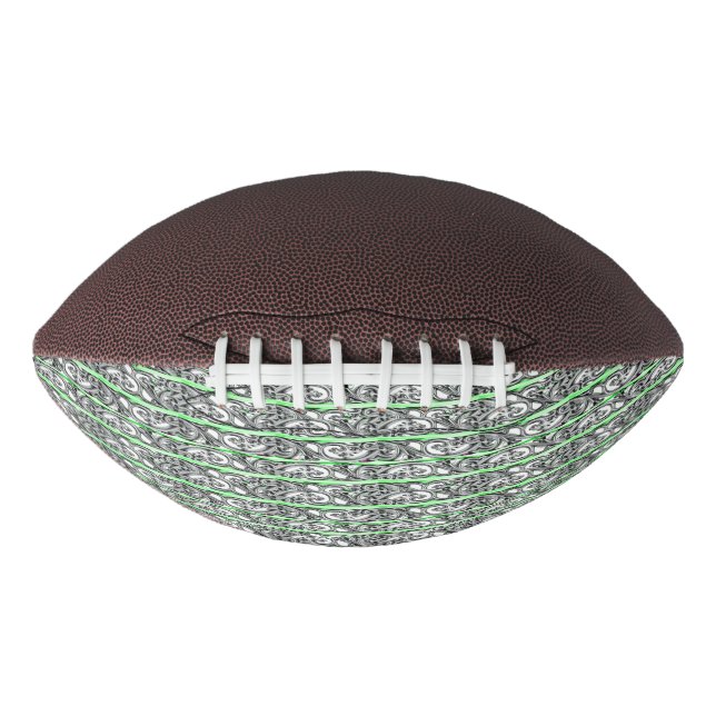 Green Filigree Cross Pattern Design American Football (Front)