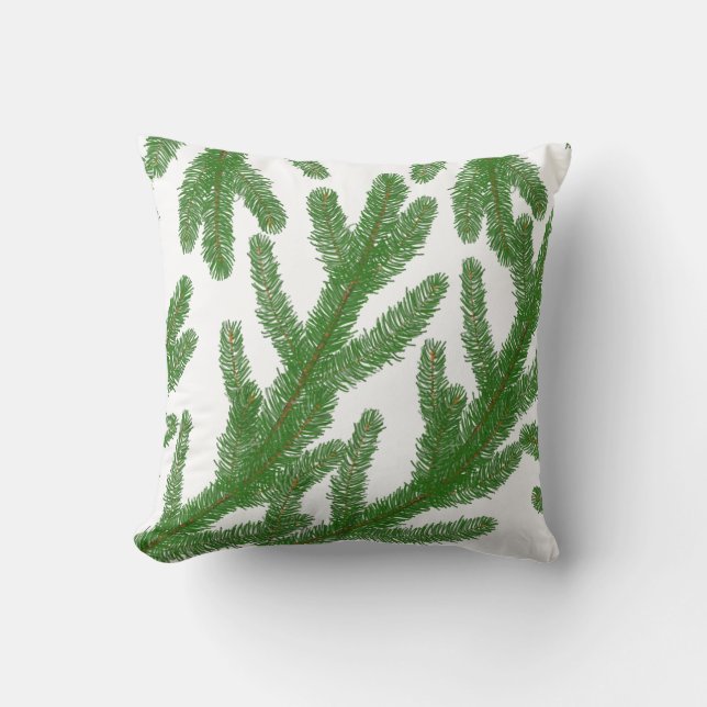 Green fir tree branches  cushion (Front)