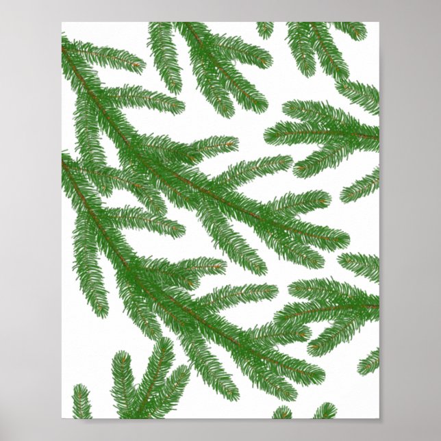 Green fir tree branches  poster (Front)