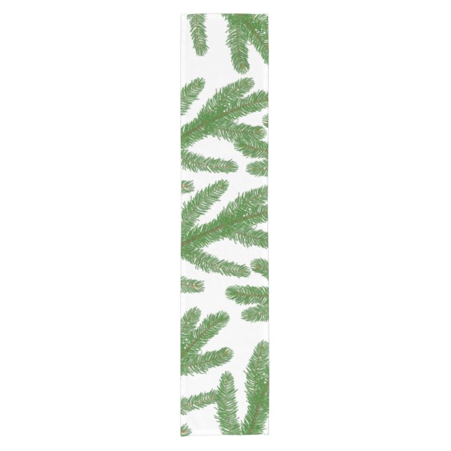Green fir tree branches   short table runner (Front)