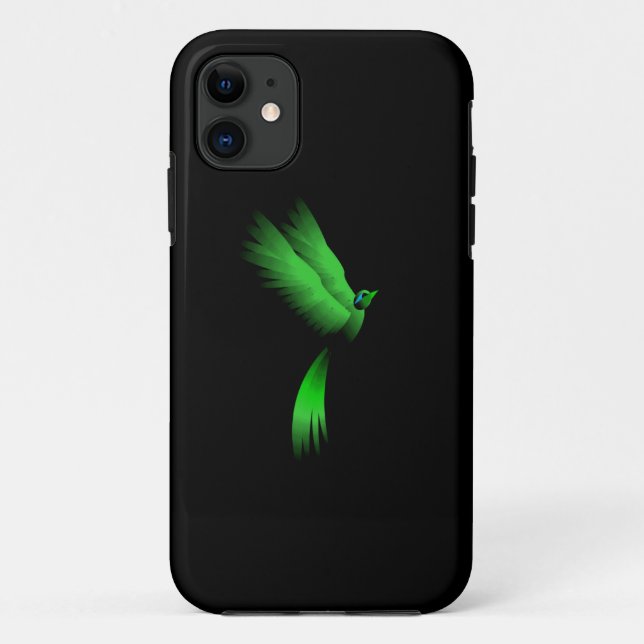 Green Fire Bird Case-Mate iPhone Case (Back)