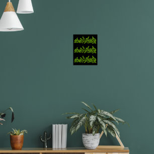 Green Fire Flames Blaze Outlines Poster