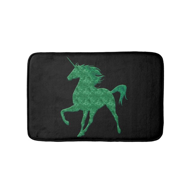 Green Fire Unicorn Bath Mat (Front)