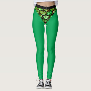 Green Fish Scale Bikini Leggings