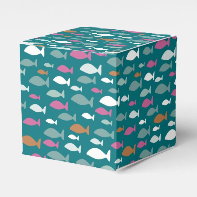 Green Fish Shoal Favour Box (Front Side)
