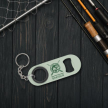 Green Fisherman Pole and Fish Personalised