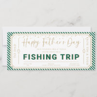 Green Fishing Trip Father's Day Gift Voucher Card