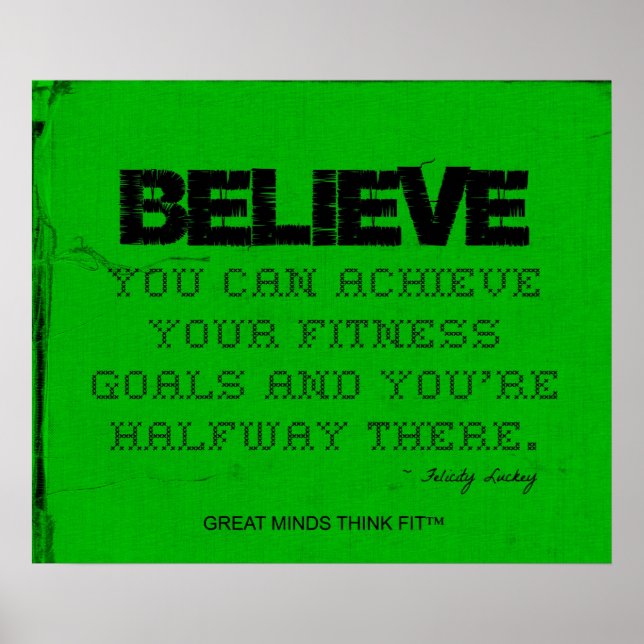Green Fitness Poster - Believe! (Front)