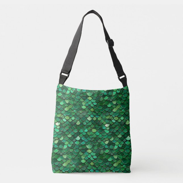Green Flake Print  Crossbody Bag (Front)
