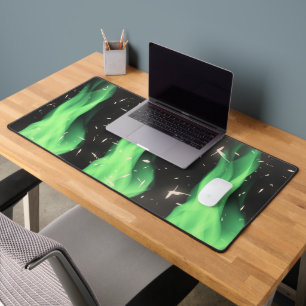 Green flame desk mat